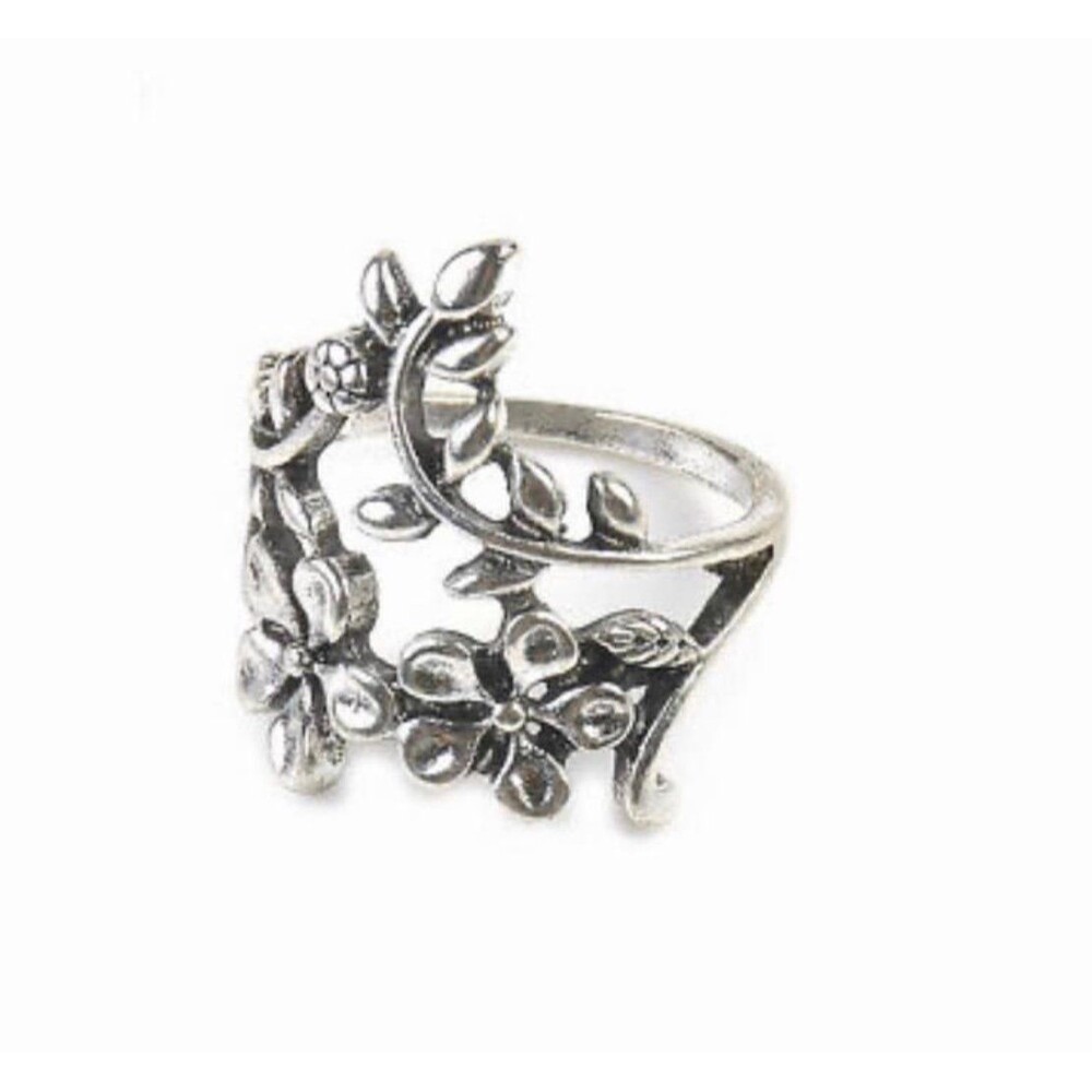 Vine Tree Leaf Flower Women Boho rings set of 4 - Picture 7 of 8